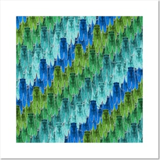 Cicada Pattern in Aqua Blue Posters and Art